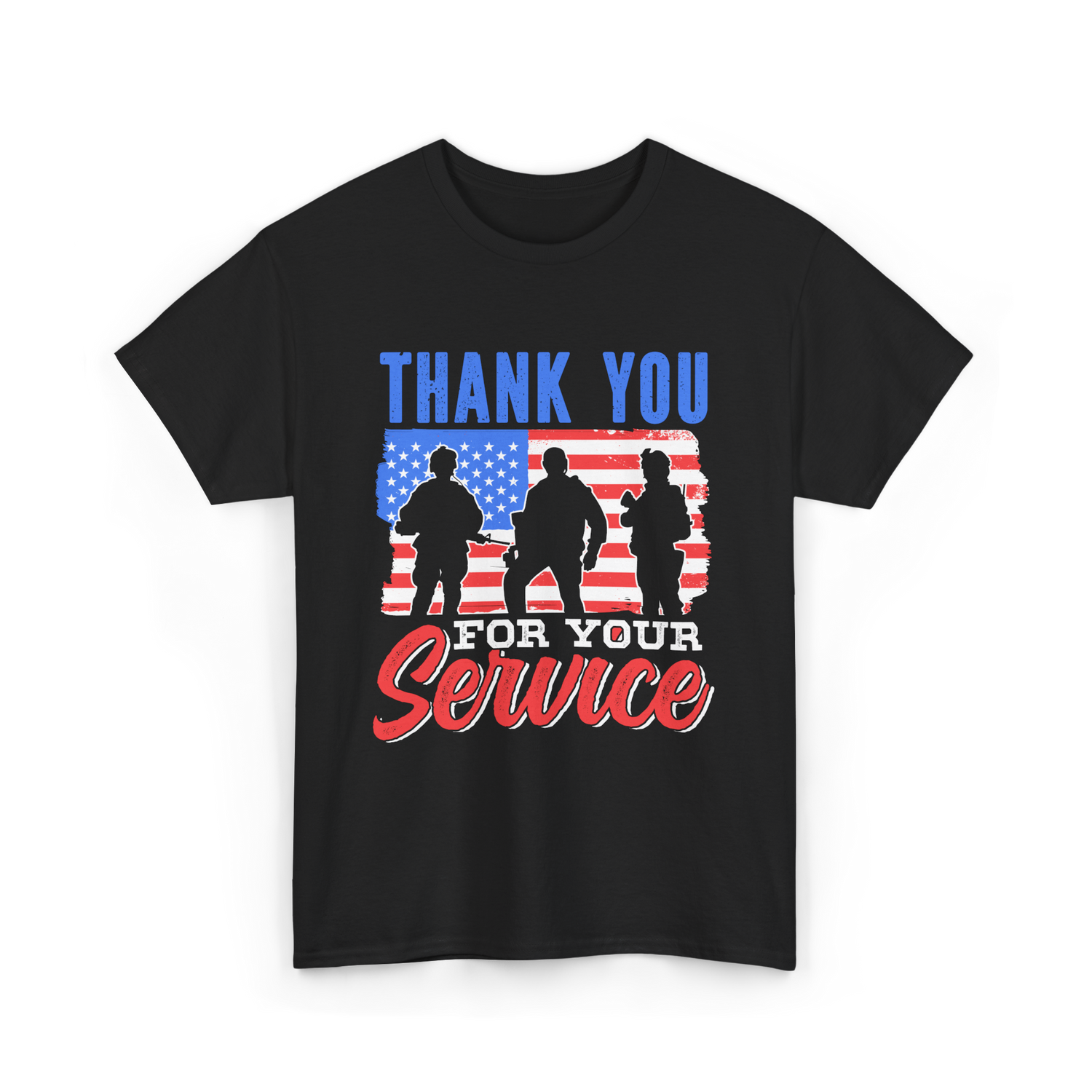 Thank You For Your Service Military T-Shirt - Black