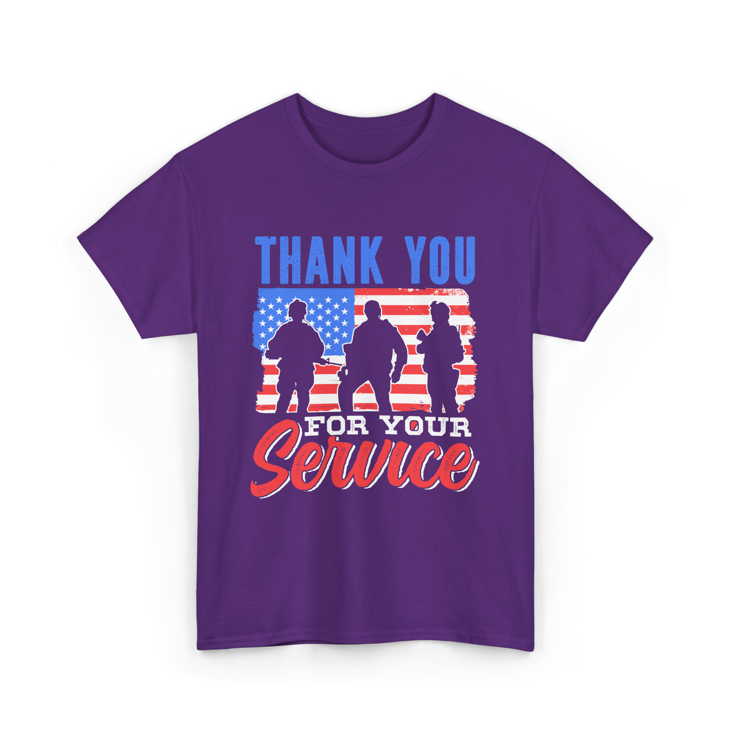 Thank You For Your Service Military T-Shirt - Purple