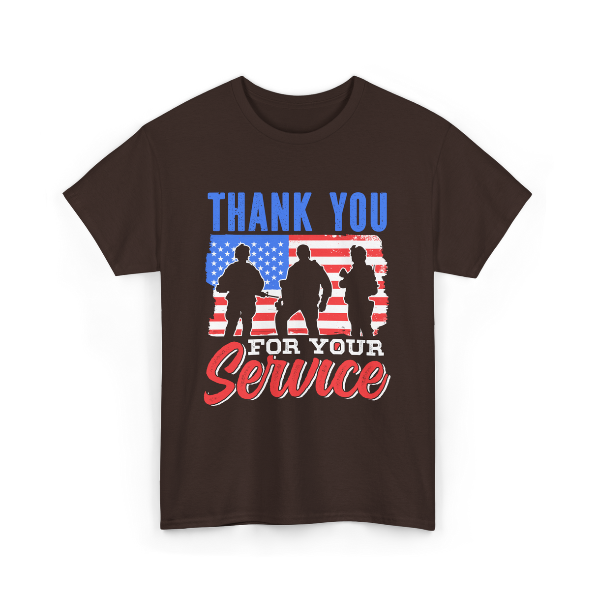 Thank You For Your Service Military T-Shirt - Dark Chocolate