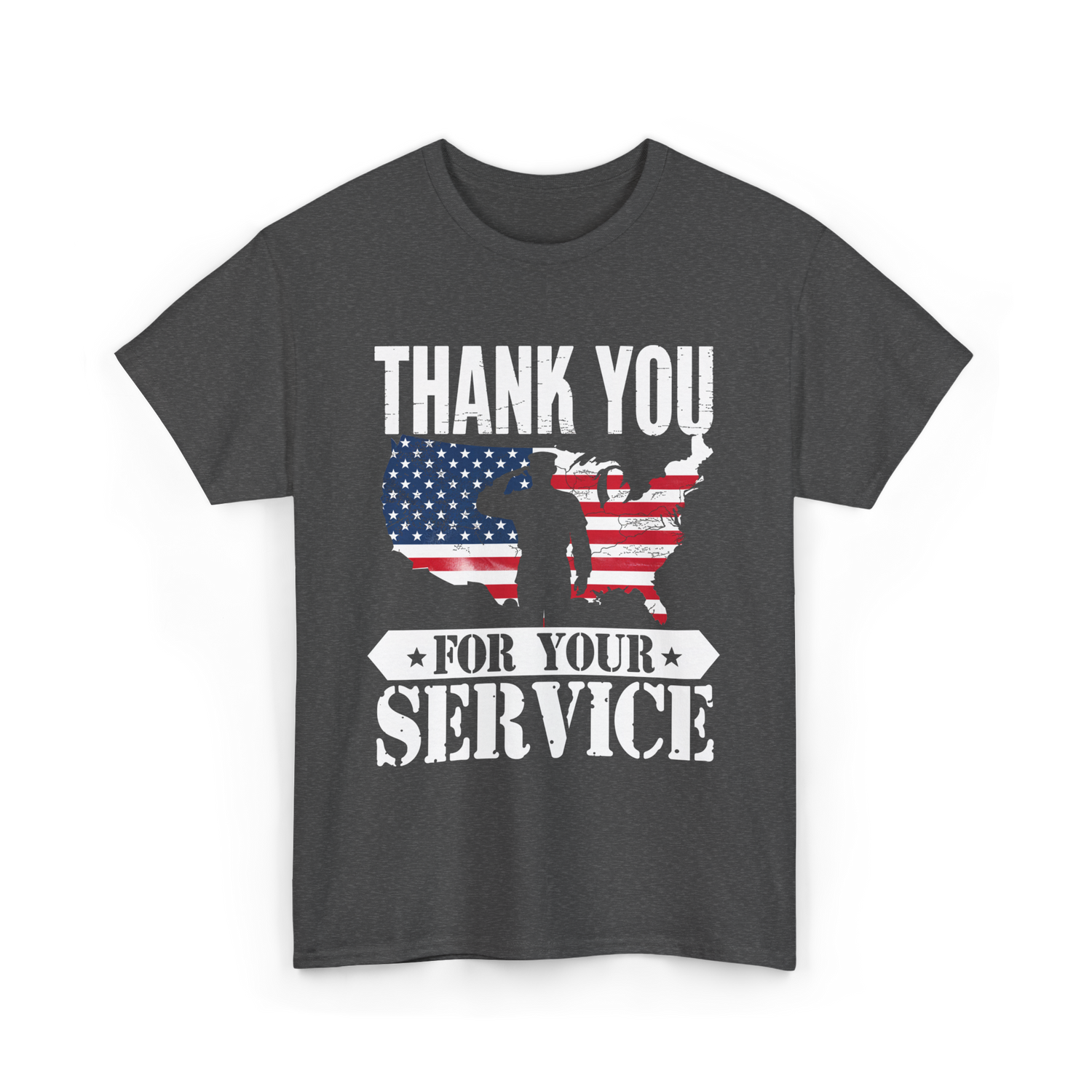 Thank You For Your Service Patriot T-Shirt - Dark Heather