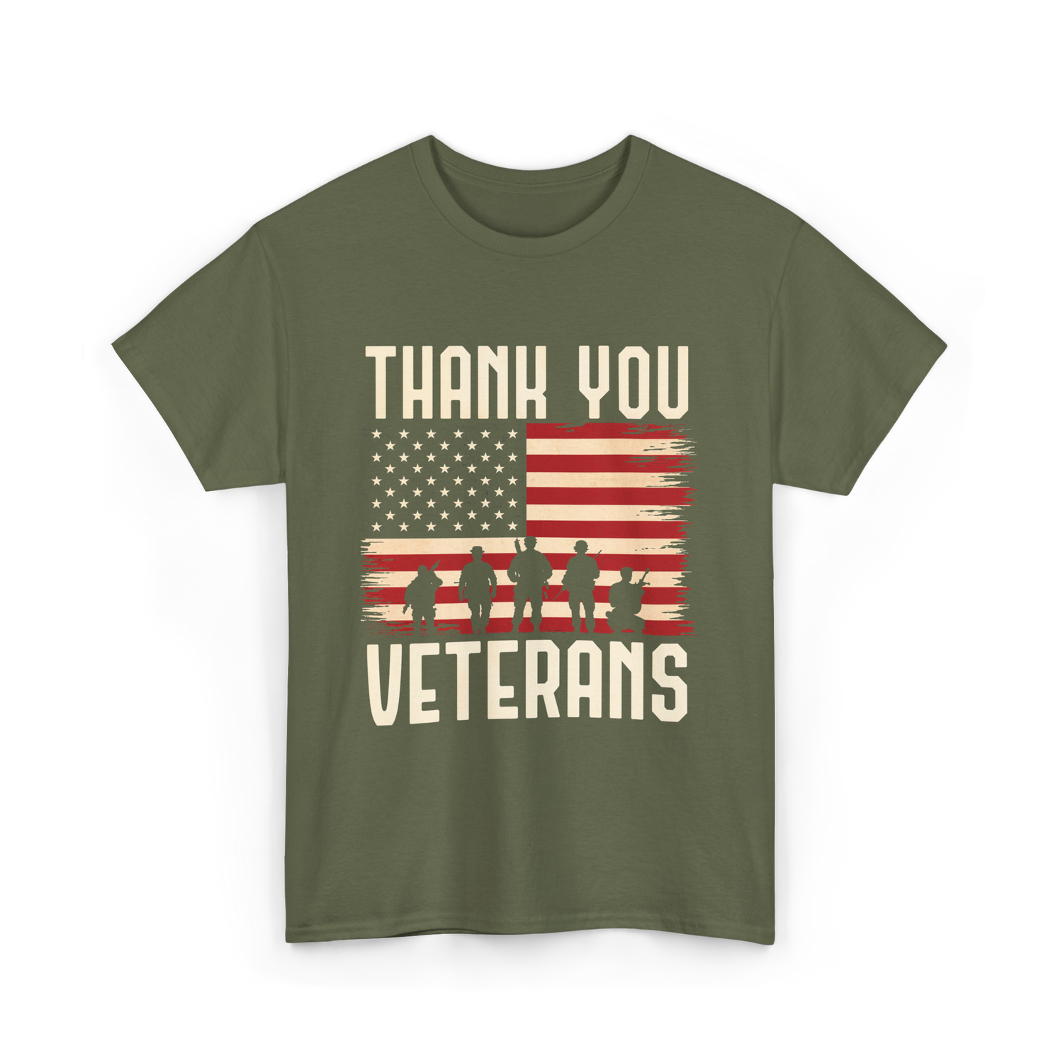 Thank You Veterans T-Shirt - Military Green