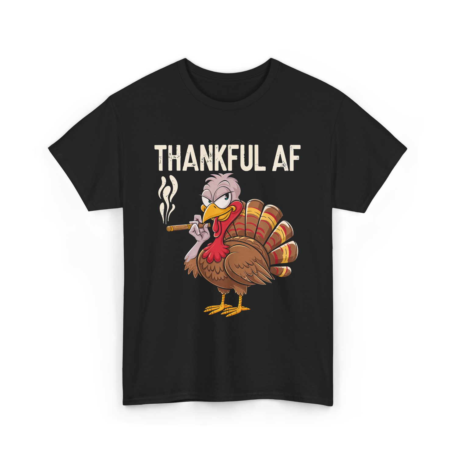 Thankful AF Turkey Cannabis Stoner T-Shirt - Black