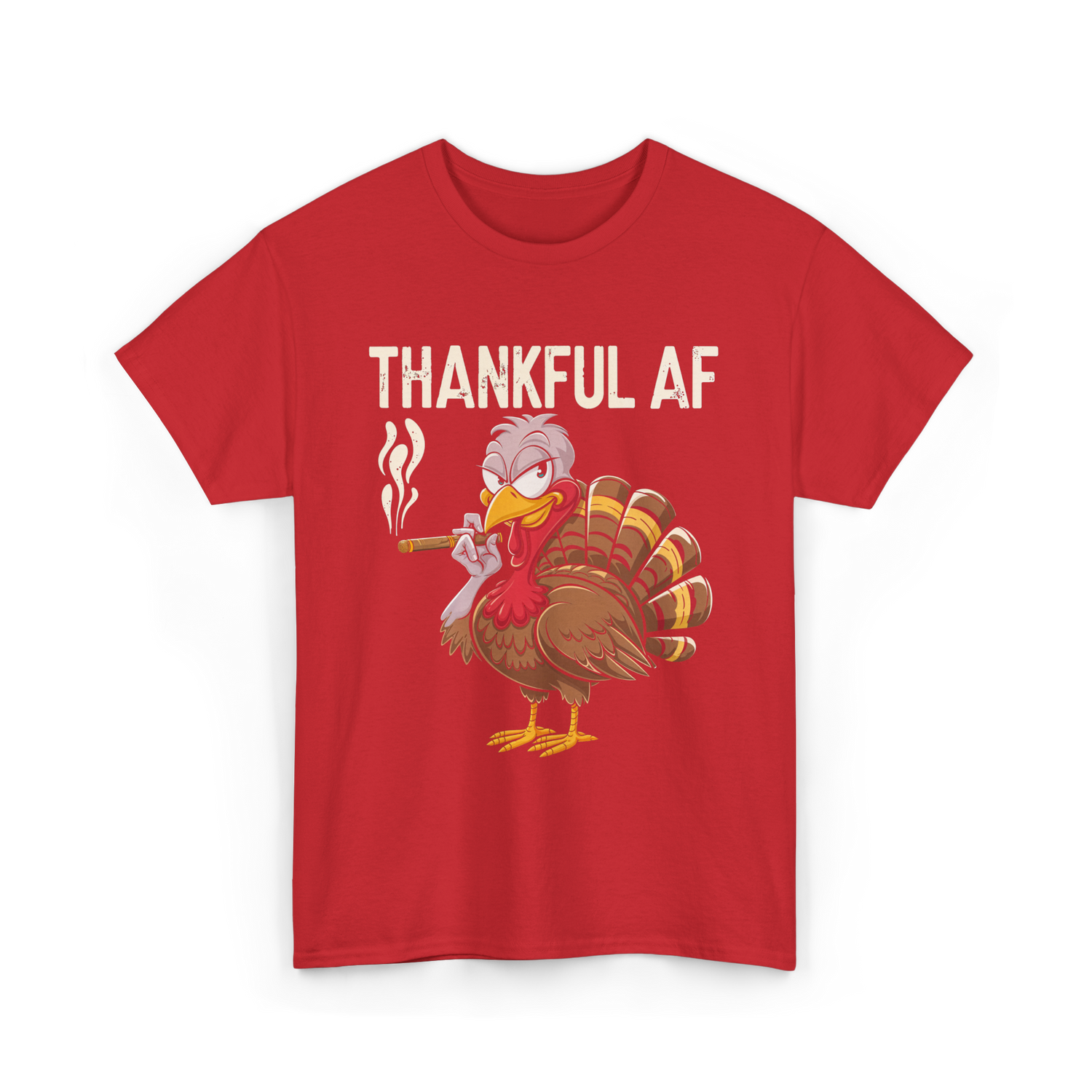 Thankful AF Turkey Cannabis Stoner T-Shirt - Red