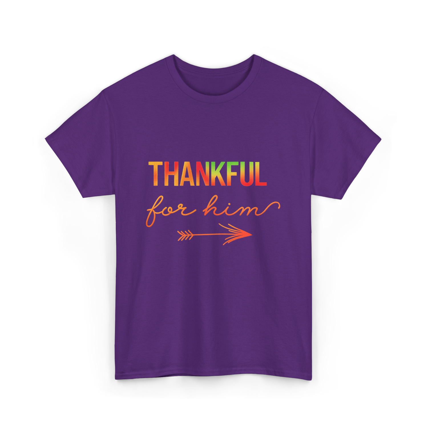 Thankful For Him Thanksgiving T-Shirt - Purple