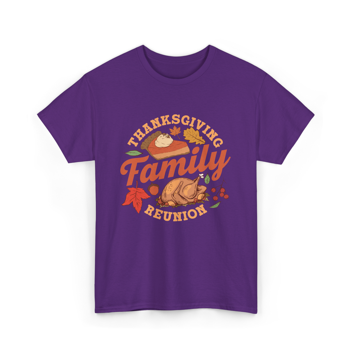Thanksgiving Family Reunion Turkey T-Shirt - Purple