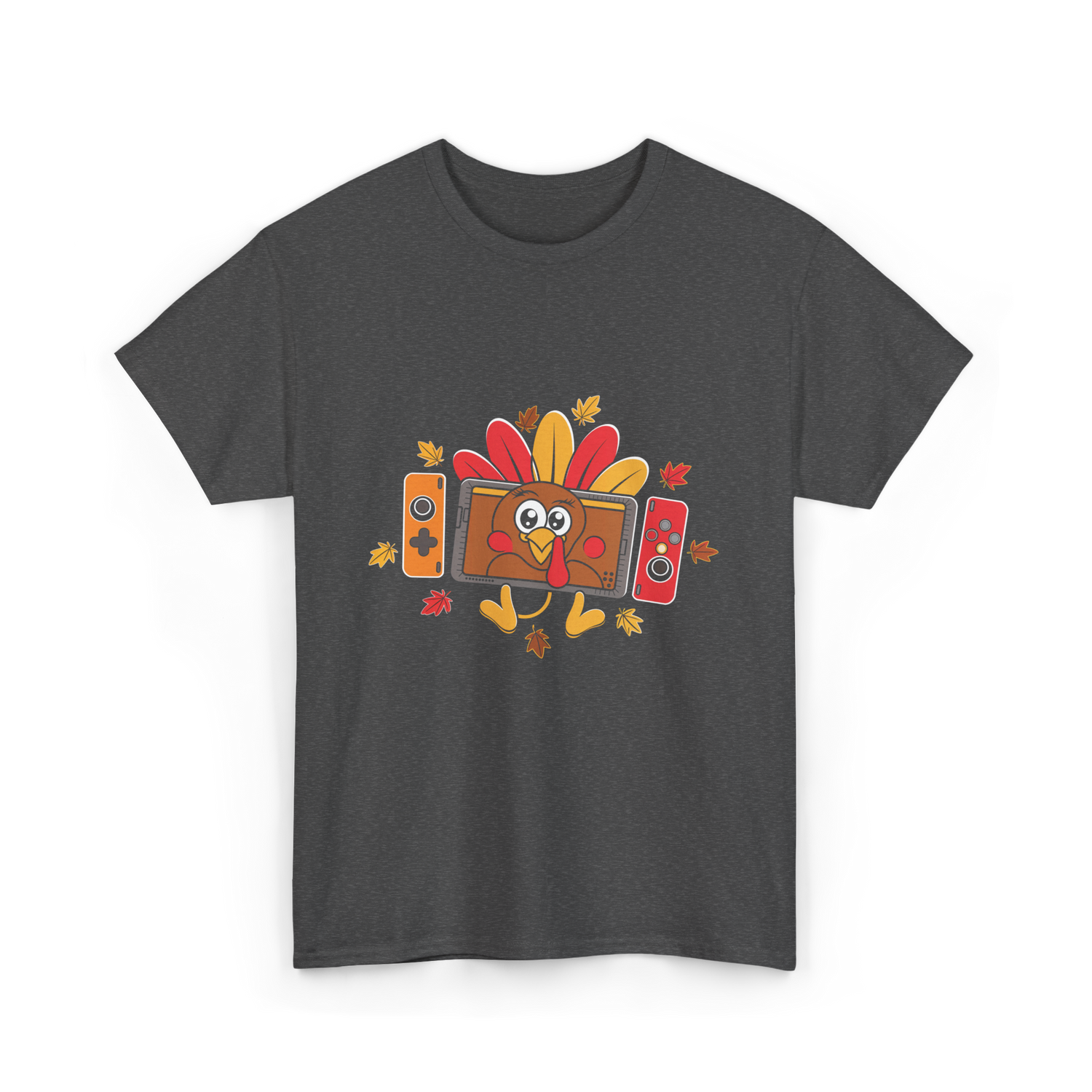 Thanksgiving Gamer Turkey Gaming T-Shirt - Dark Heather