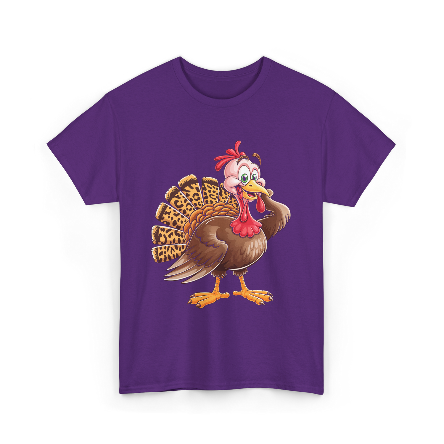 Thanksgiving Turkey Animal Autumn T-Shirt - Purple