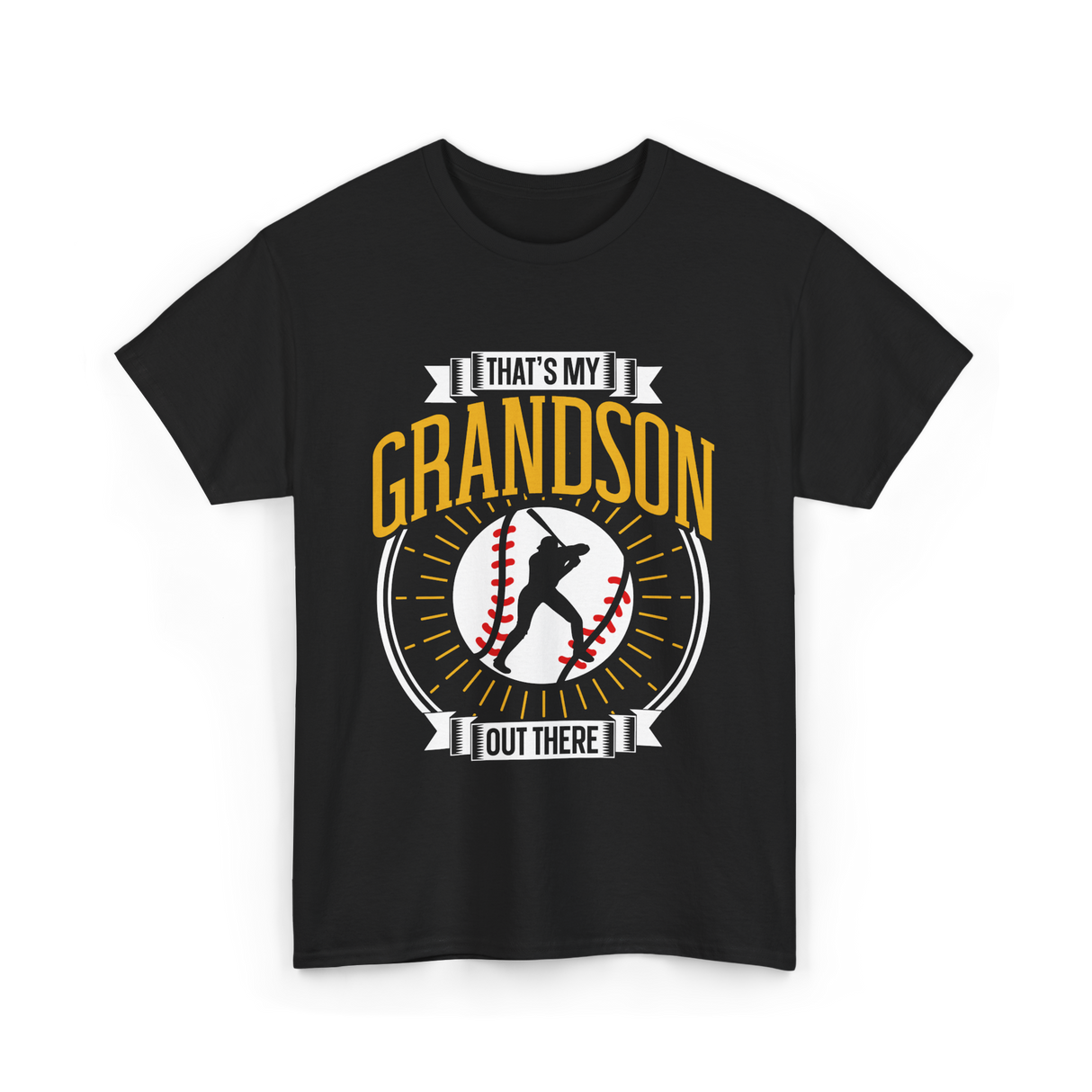 That's My Grandson Baseball Athlete T-Shirt - Black
