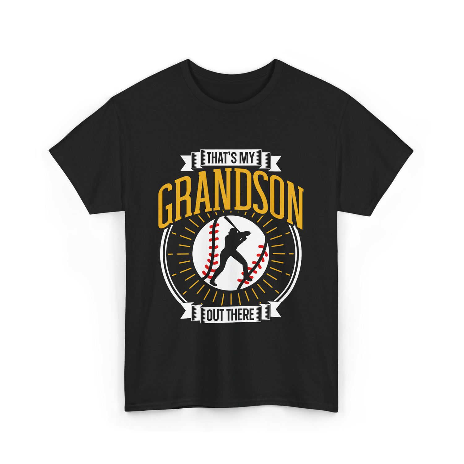 That's My Grandson Baseball Athlete T-Shirt - Black