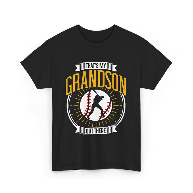 That's My Grandson Baseball Athlete T-Shirt - Black