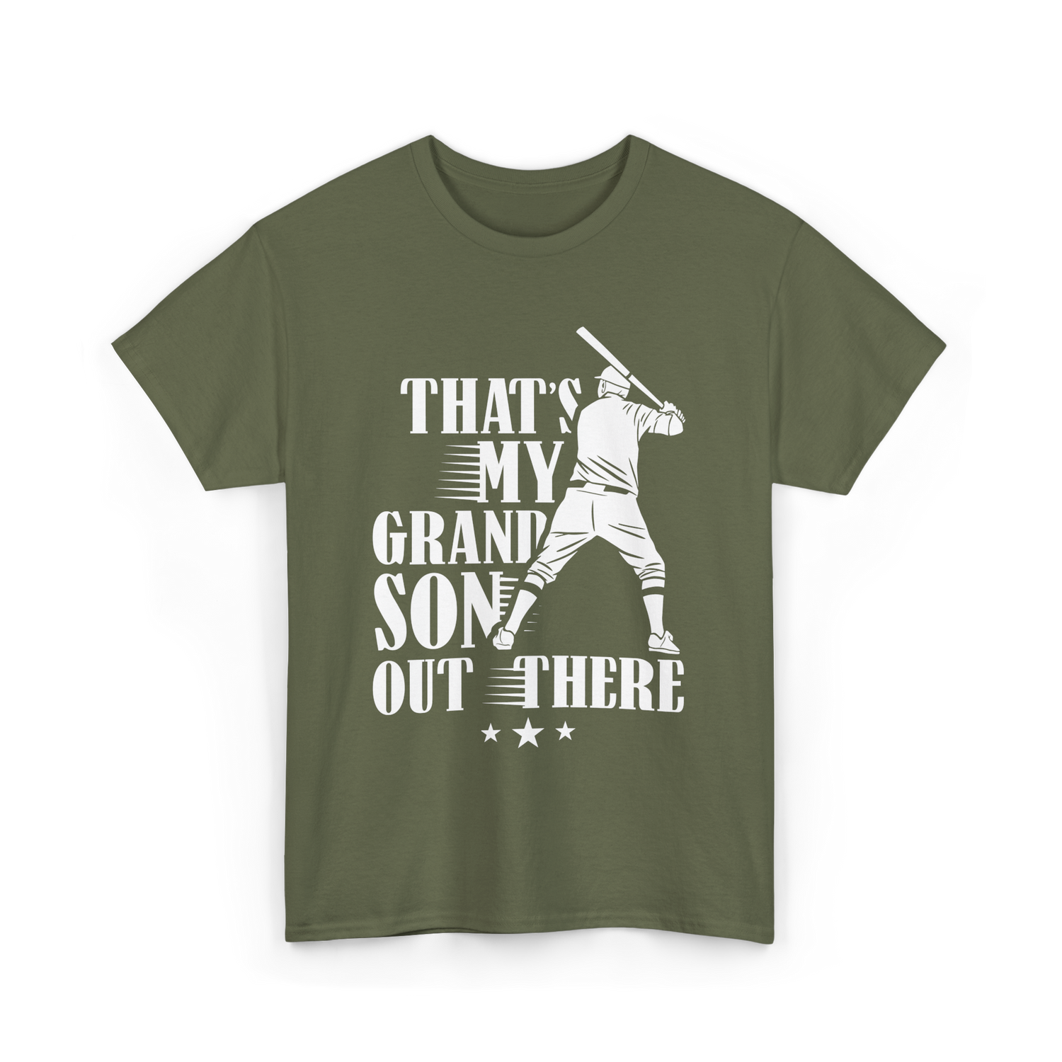 Thats My Grandson Baseball Athlete T-Shirt - Military Green