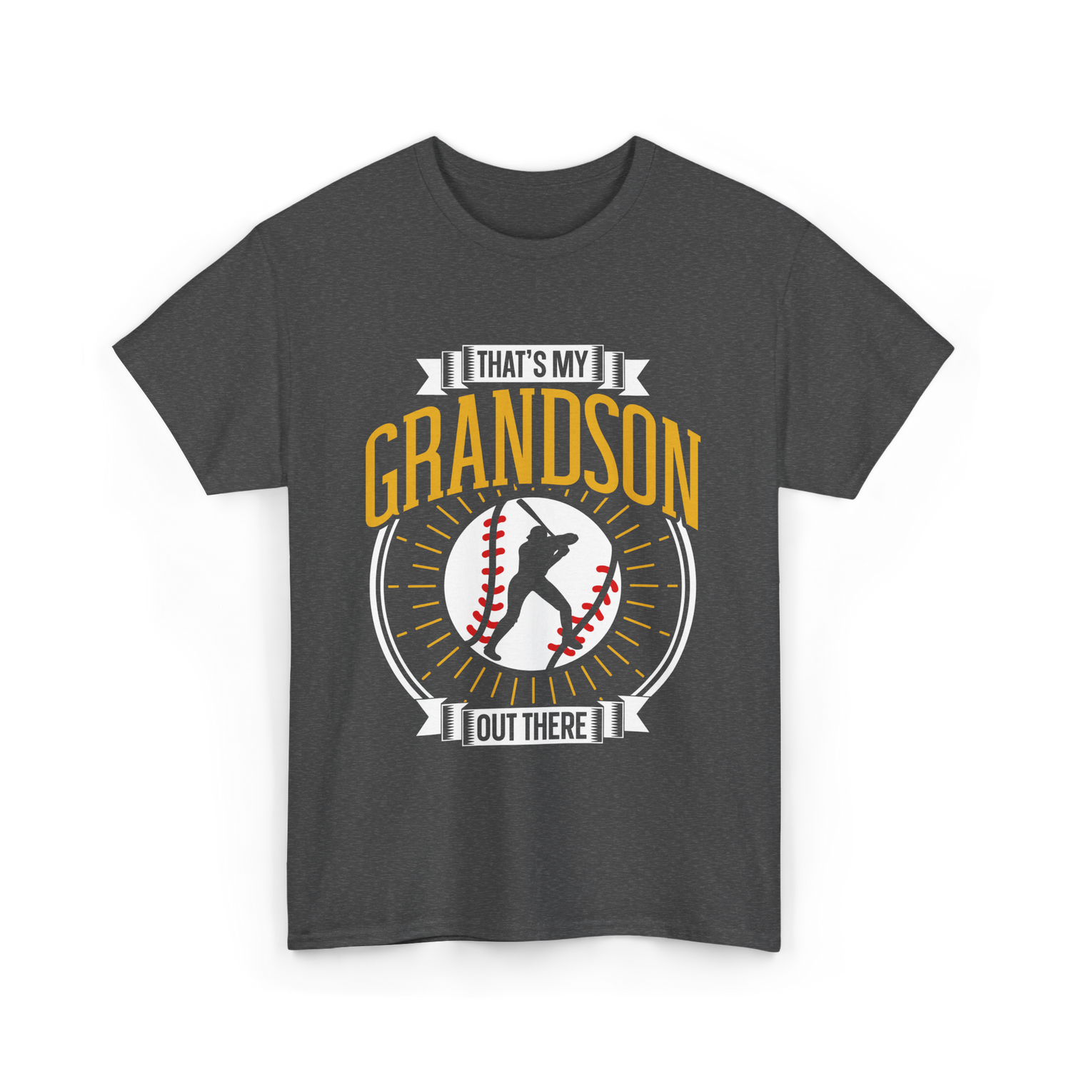 That's My Grandson Baseball Athlete T-Shirt - Dark Heather