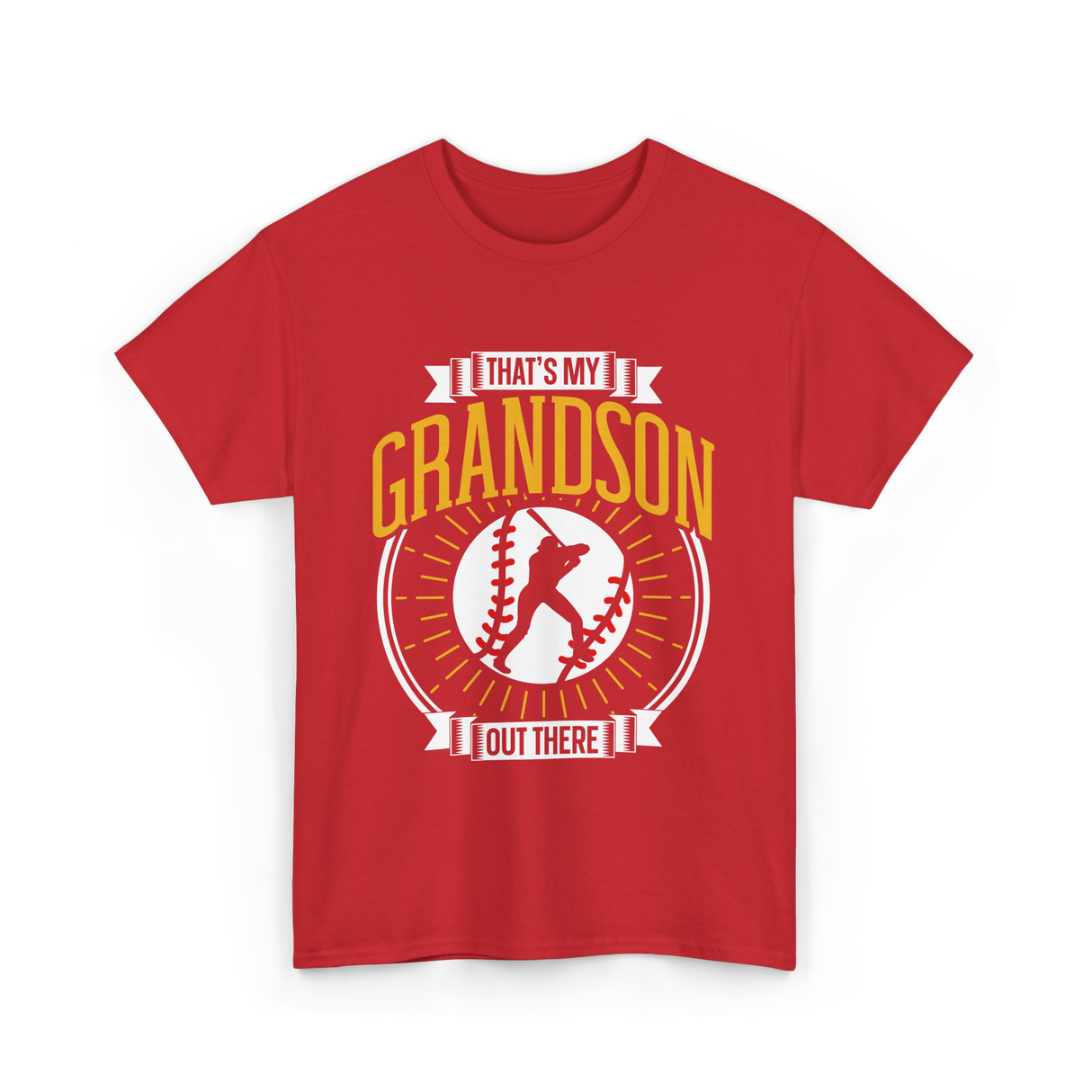 That's My Grandson Baseball Athlete T-Shirt - Red