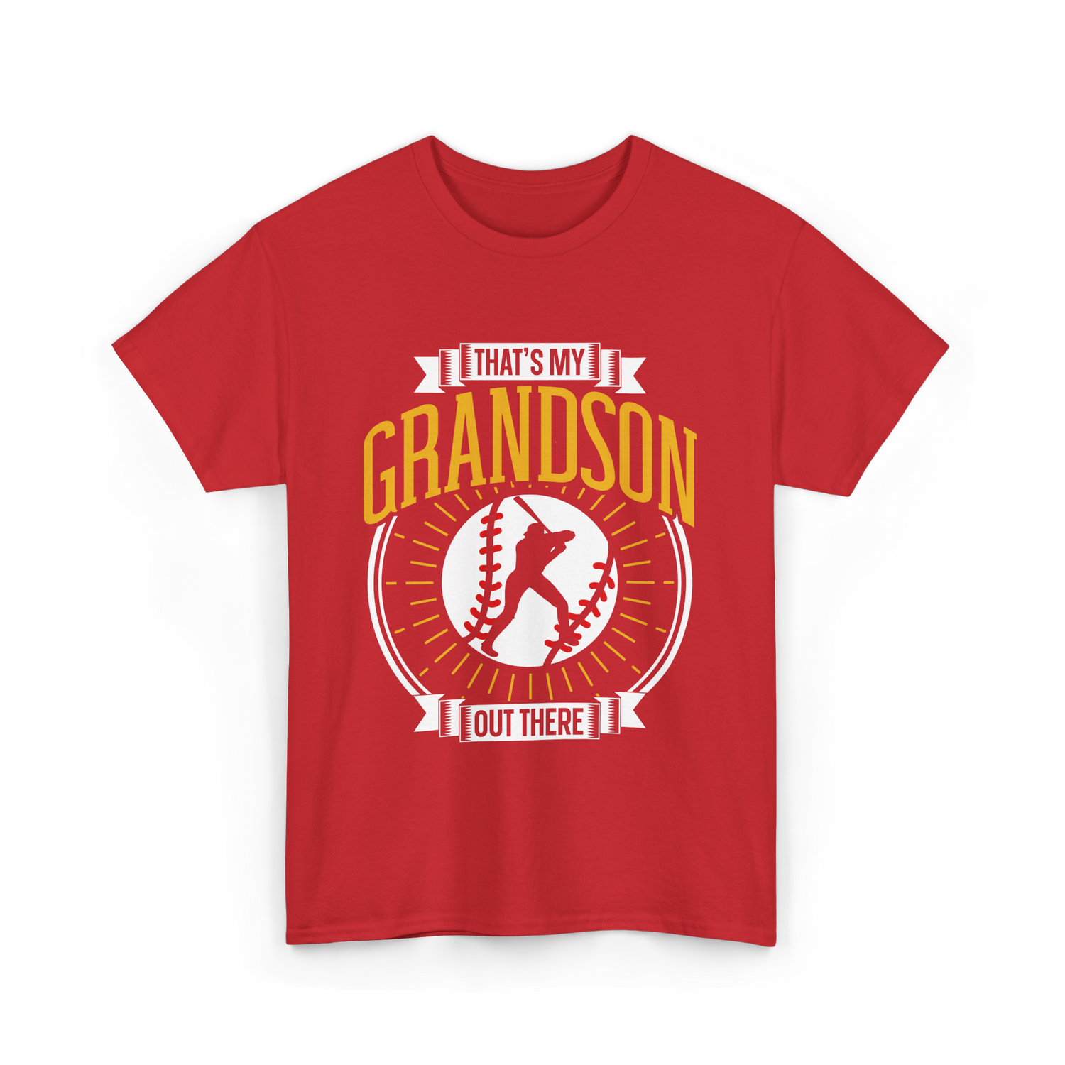 That's My Grandson Baseball Athlete T-Shirt - Red