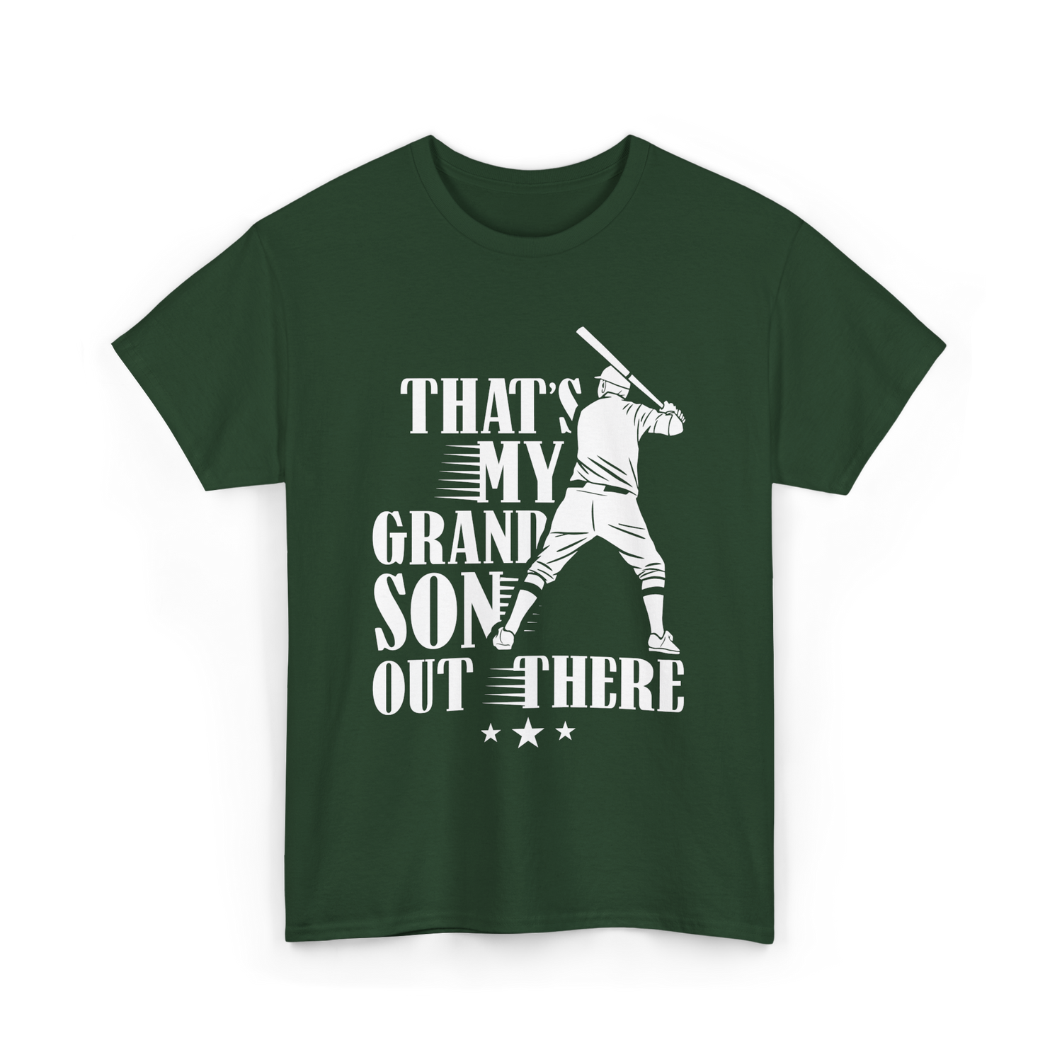 Thats My Grandson Baseball Athlete T-Shirt - Forest Green