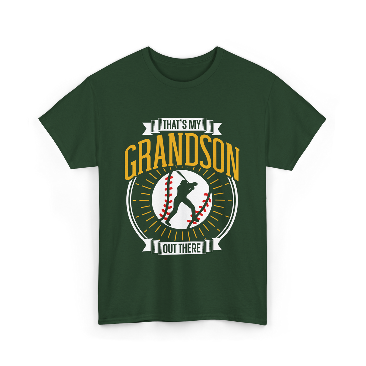 That's My Grandson Baseball Athlete T-Shirt - Forest Green