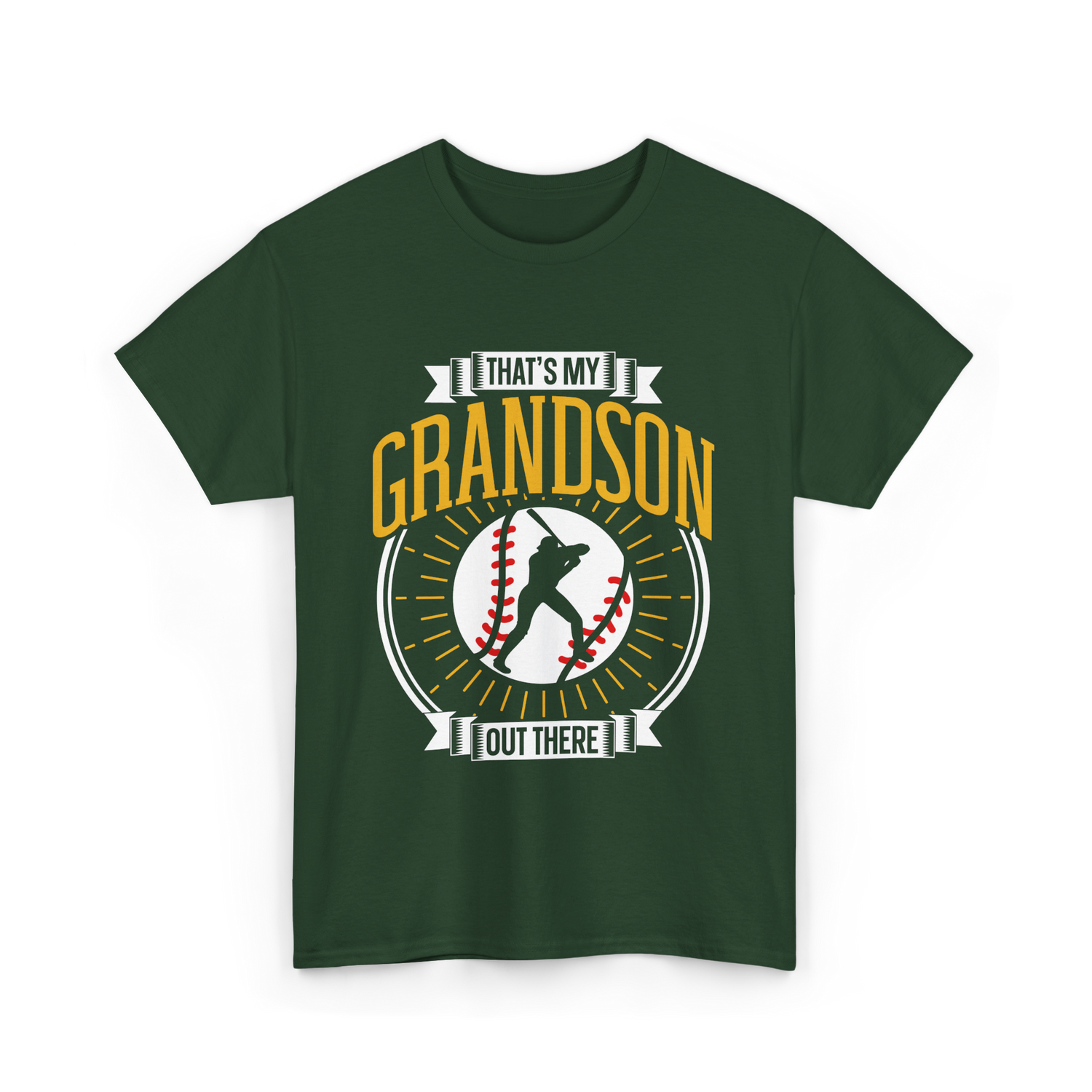 That's My Grandson Baseball Athlete T-Shirt - Forest Green