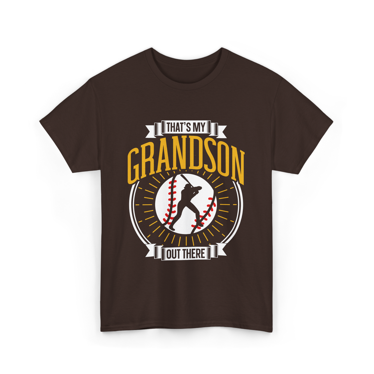 That's My Grandson Baseball Athlete T-Shirt - Dark Chocolate