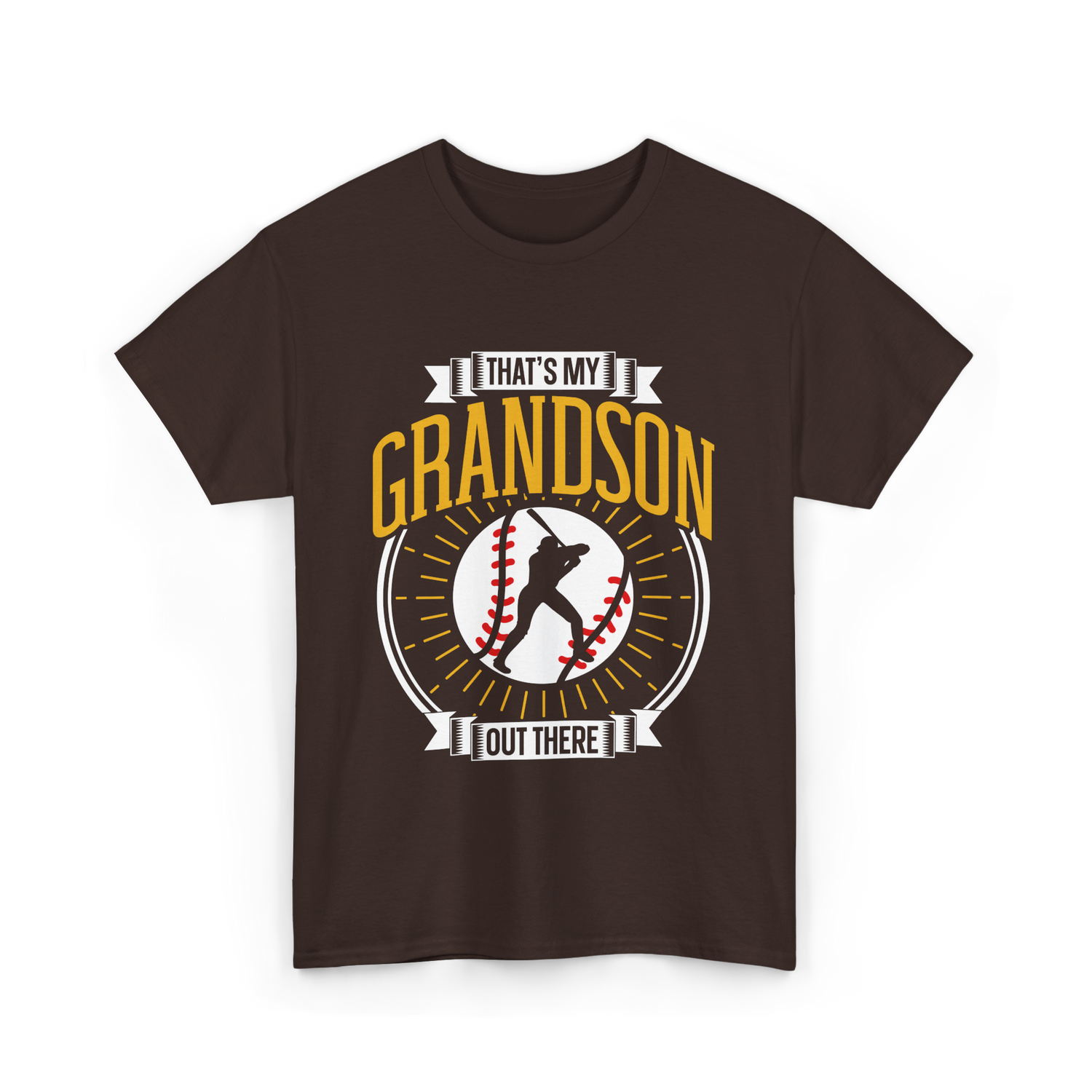 That's My Grandson Baseball Athlete T-Shirt - Dark Chocolate
