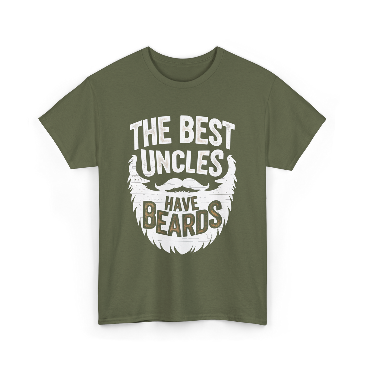 The Best Uncles Bearded Men T-Shirt - Military Green