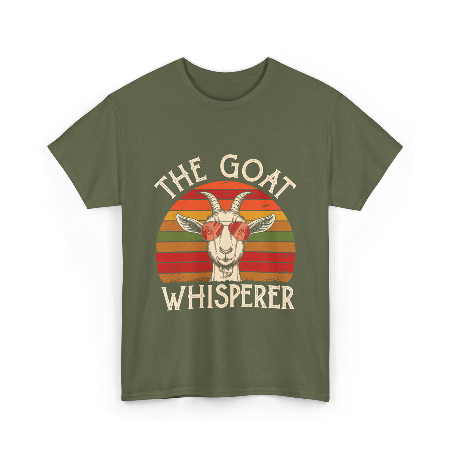 The Goat Whisperer Goat T-Shirt - Military Green