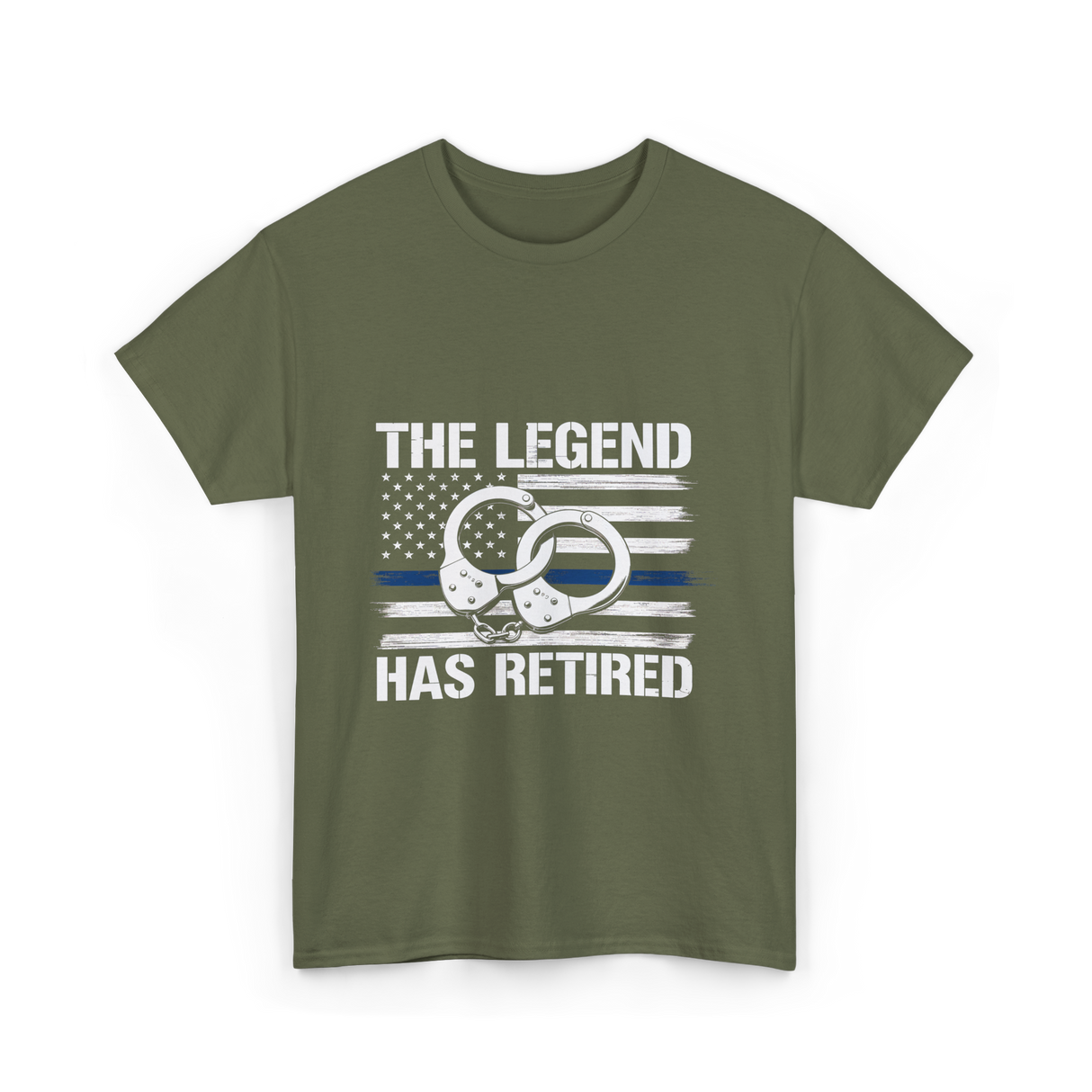 The Legend Has Retired Law Enforcement T-Shirt - Military Green