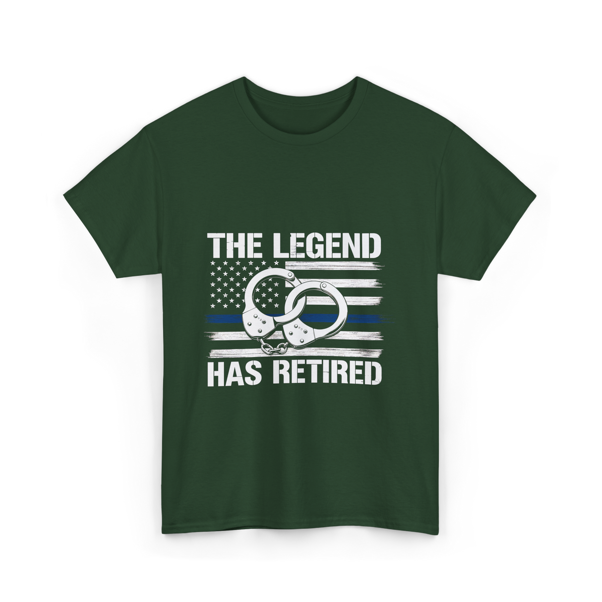 The Legend Has Retired Law Enforcement T-Shirt - Forest Green