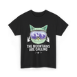The Meowtains Are Calling Snowboard T-Shirt - Black