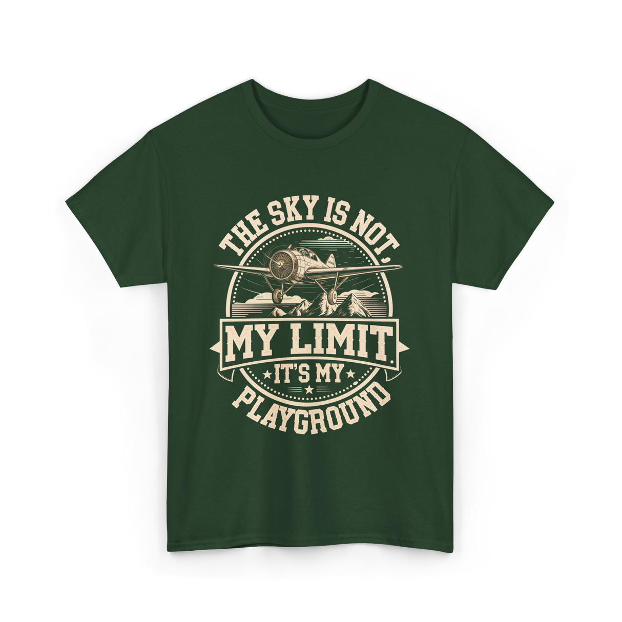 The Sky Is Not Limit Playground Pilot T-Shirt - Forest Green