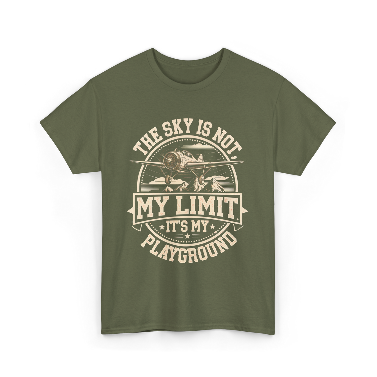The Sky Is Not Limit Playground Pilot T-Shirt - Military Green