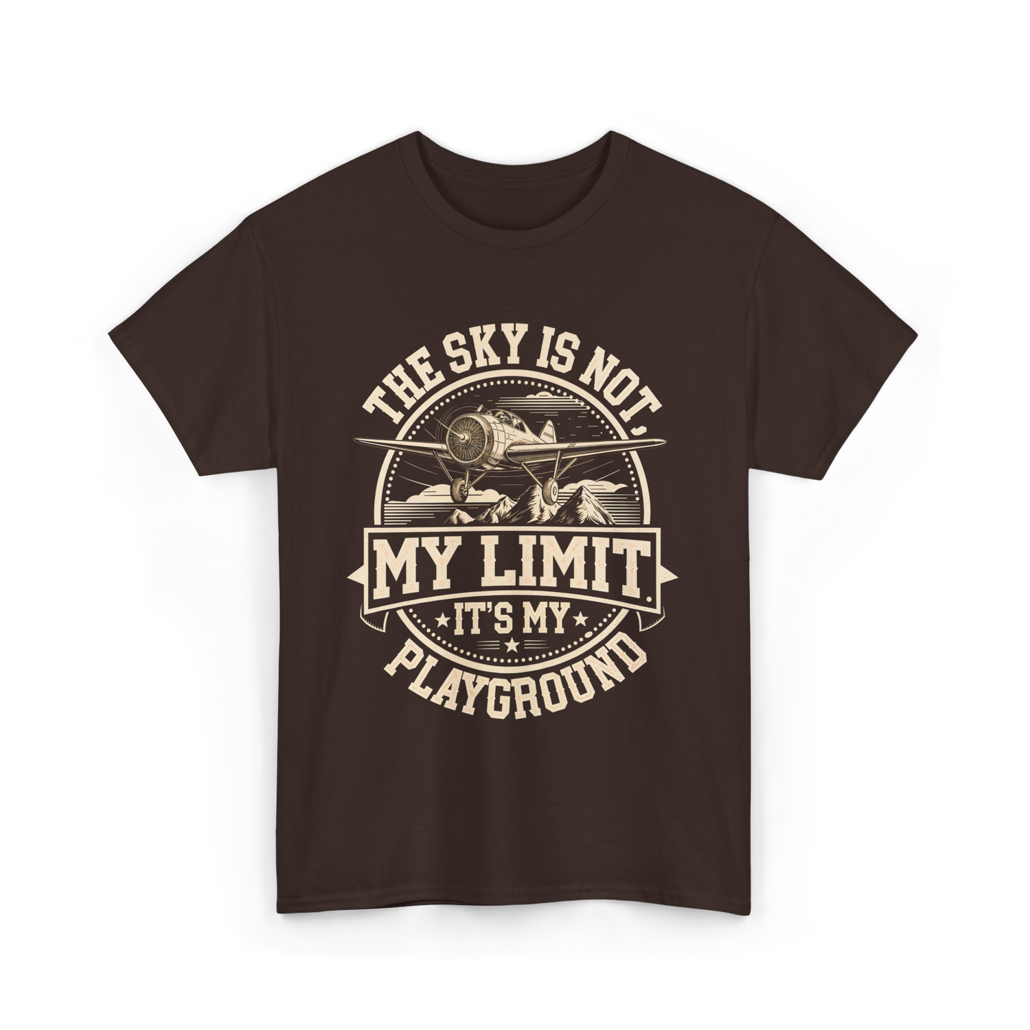 The Sky Is Not Limit Playground Pilot T-Shirt - Dark Chocolate