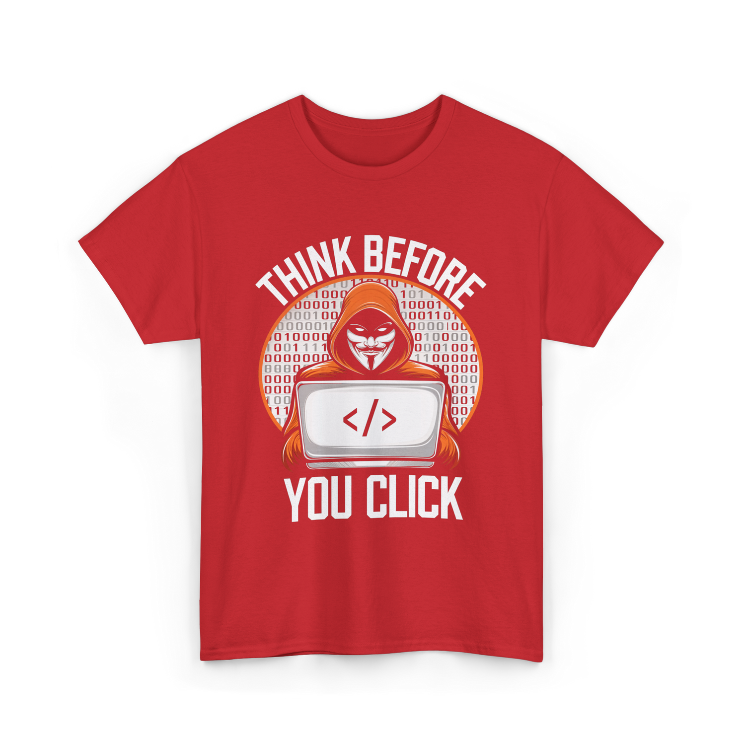 Think Before You Click Cybersecurity T-Shirt - Red
