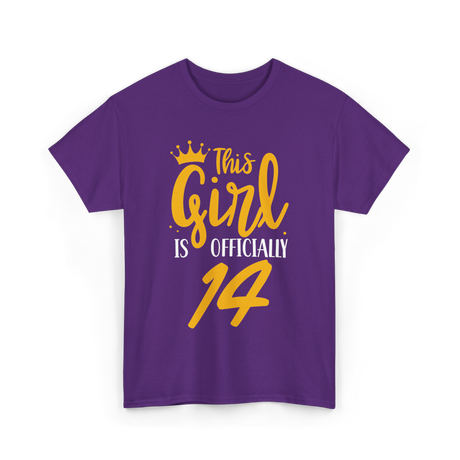 This Girl Is Officially 14 Birthday T-Shirt - Purple