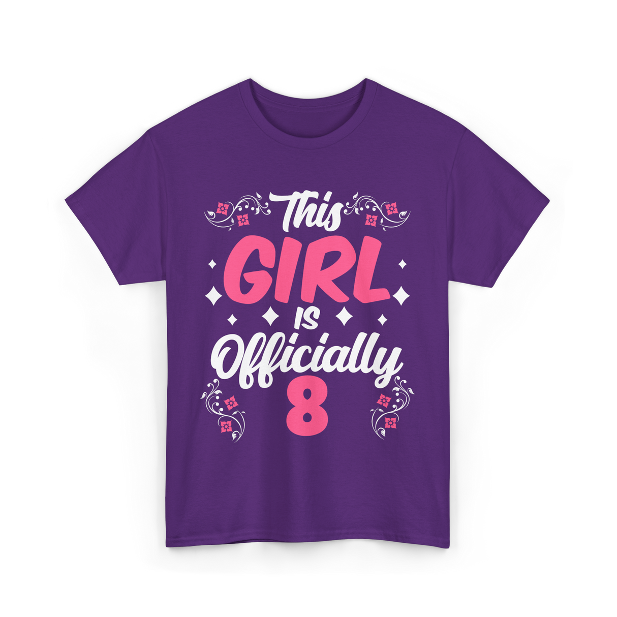 This Girl Is Officially 8 Birthday T-Shirt - Purple