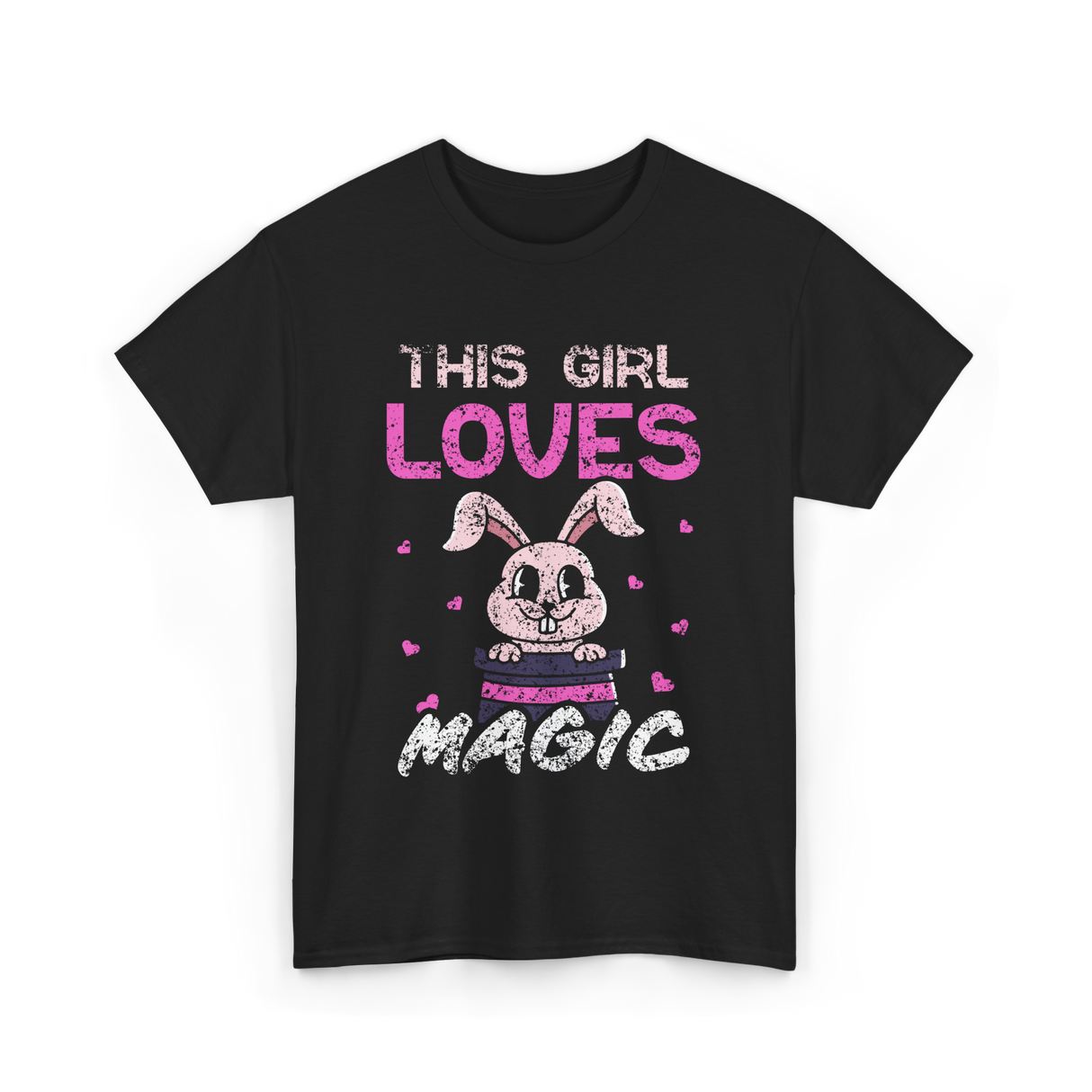 This Girl Loves Magic Bunny T-Shirt - Black