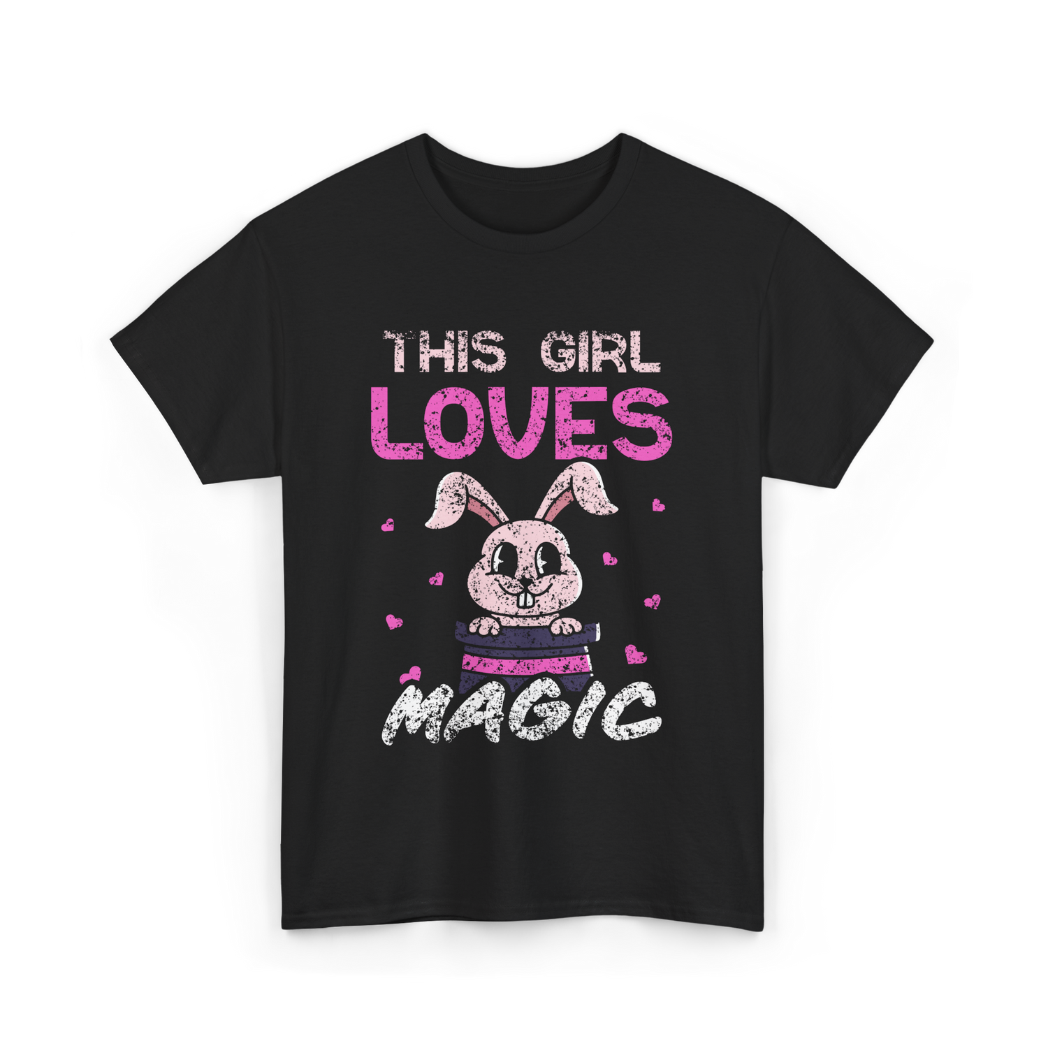 This Girl Loves Magic Bunny T-Shirt - Black