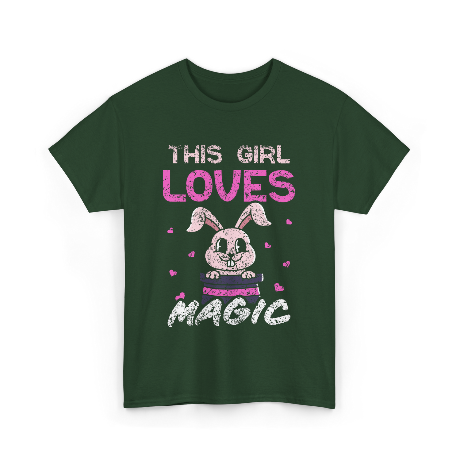 This Girl Loves Magic Bunny T-Shirt - Forest Green