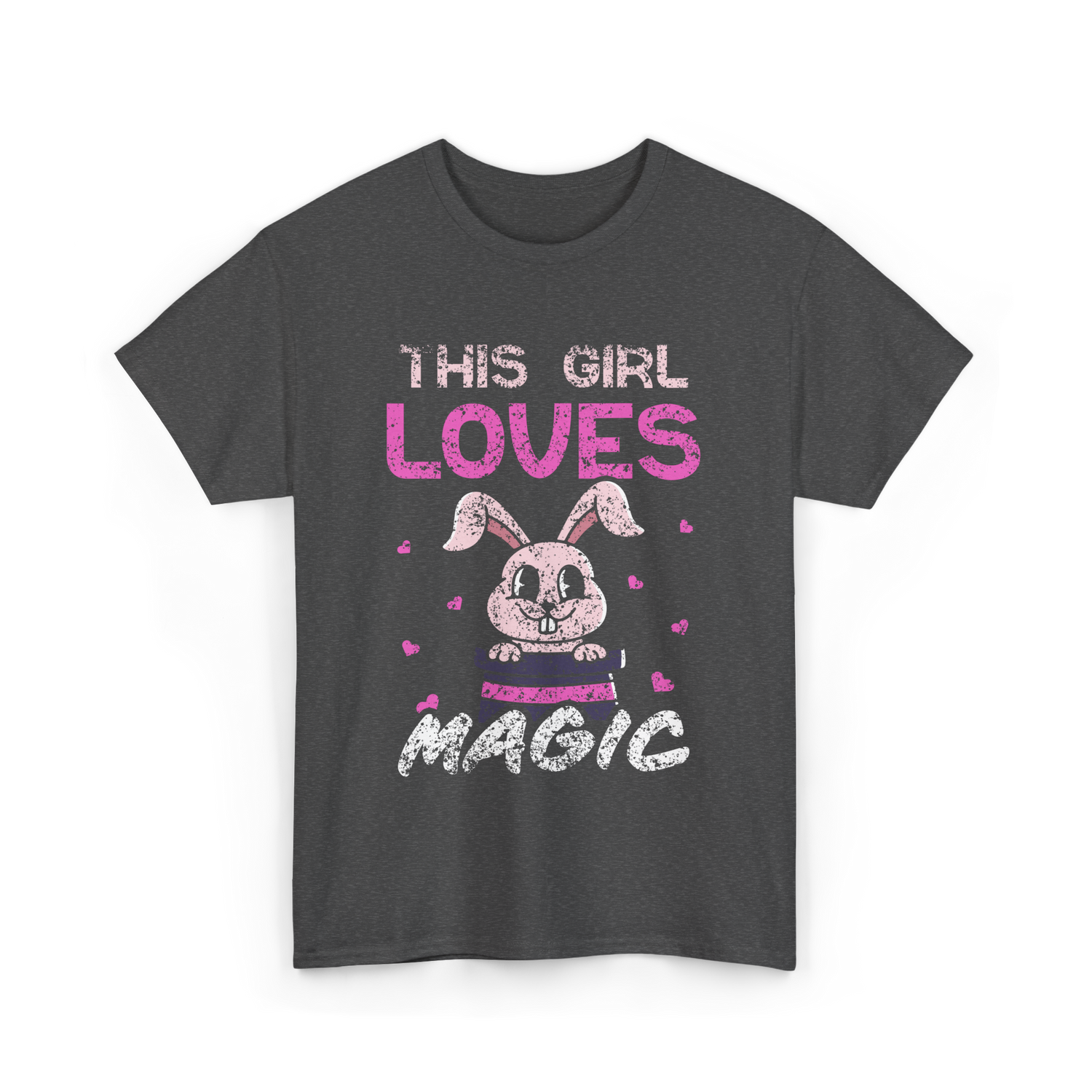This Girl Loves Magic Bunny T-Shirt - Dark Heather