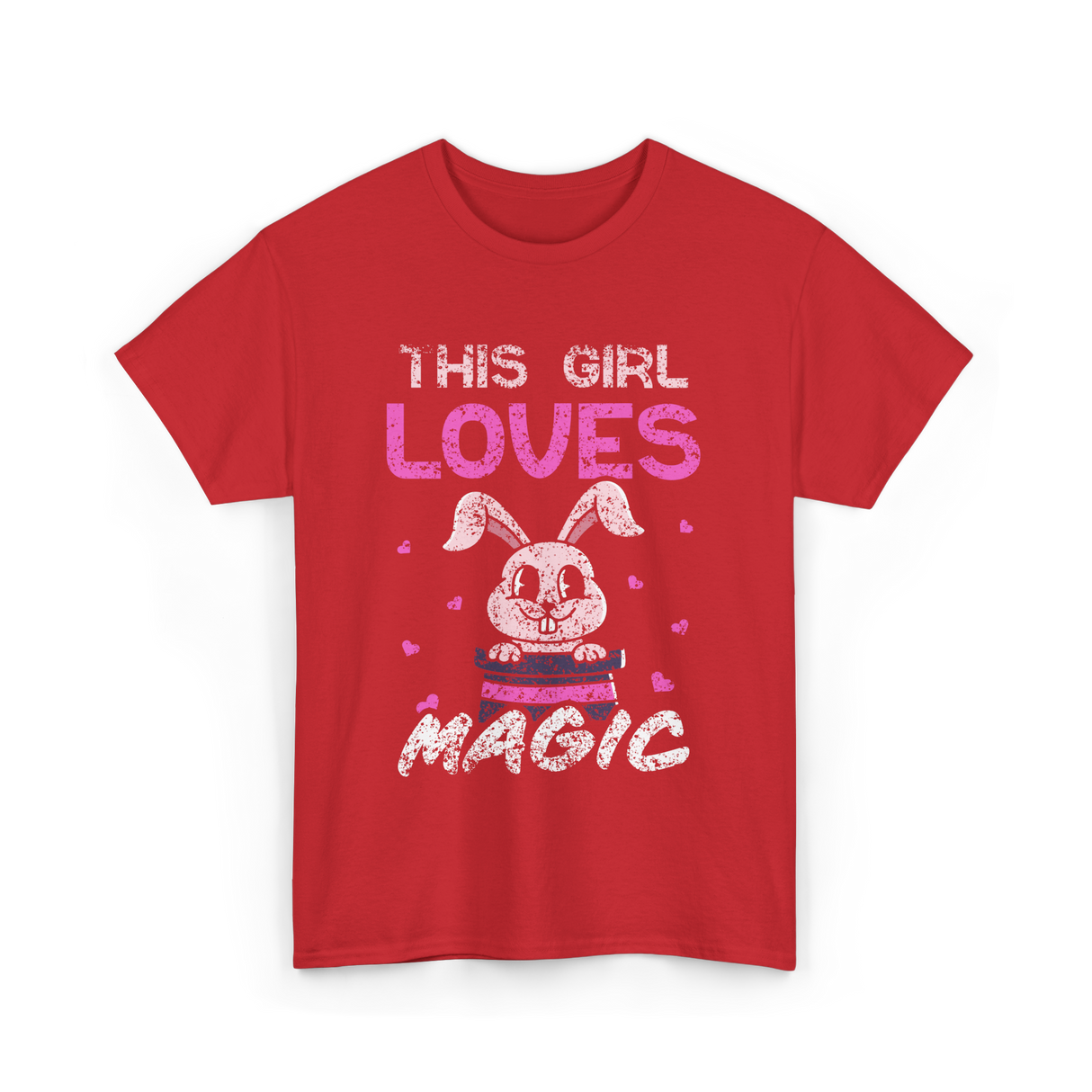 This Girl Loves Magic Bunny T-Shirt - Red