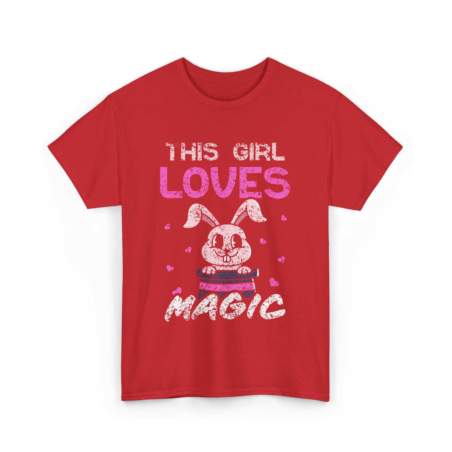 This Girl Loves Magic Bunny T-Shirt - Red