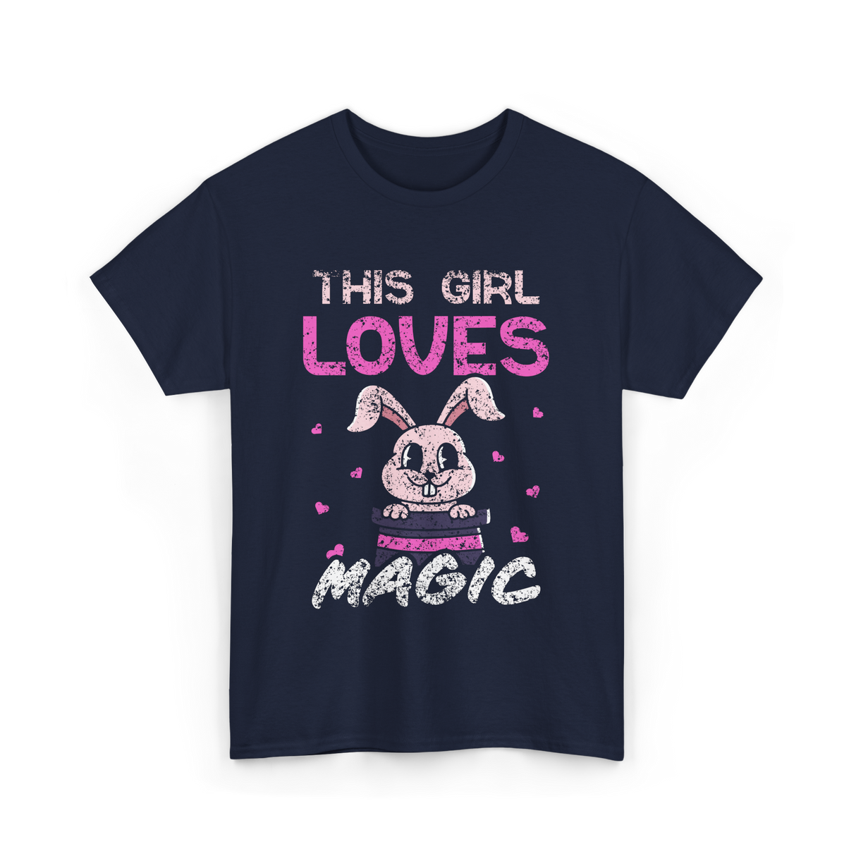 This Girl Loves Magic Bunny T-Shirt - Navy