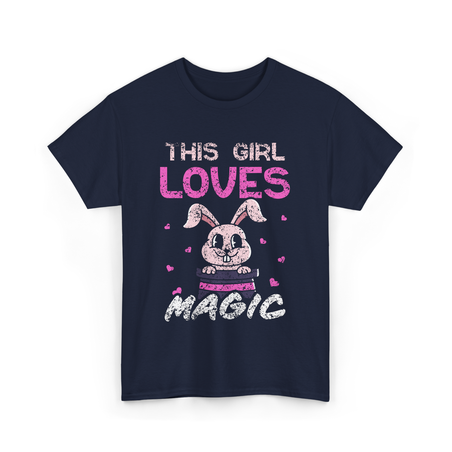 This Girl Loves Magic Bunny T-Shirt - Navy