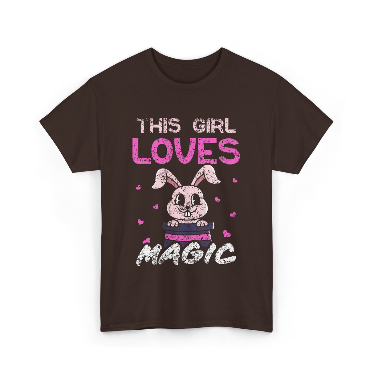 This Girl Loves Magic Bunny T-Shirt - Dark Chocolate