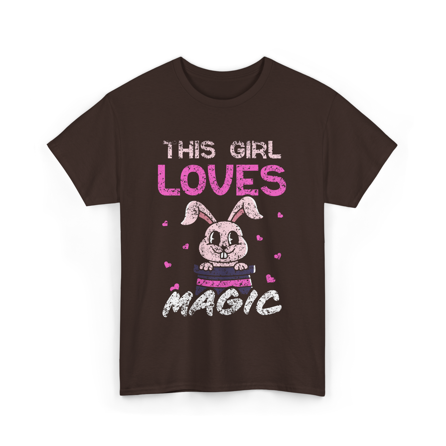 This Girl Loves Magic Bunny T-Shirt - Dark Chocolate