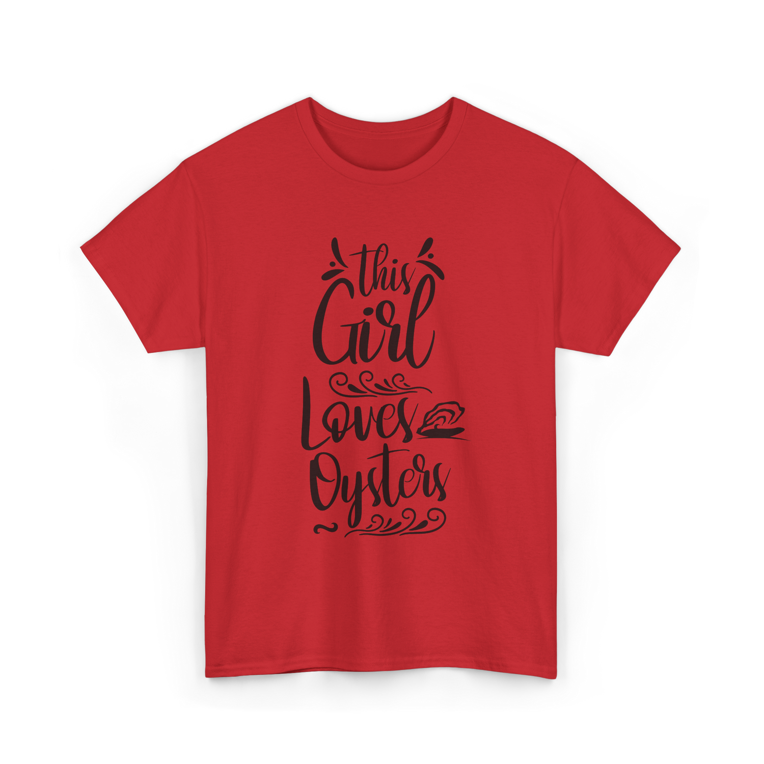 This Girl Loves Oysters Shucker T-Shirt - Red