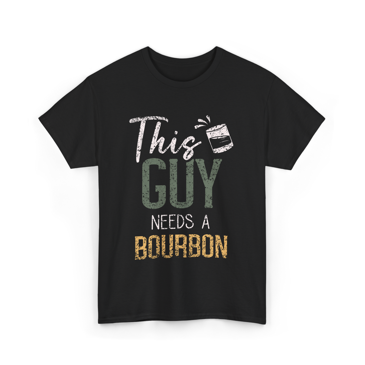 This Guy Needs Bourbon T-Shirt - Black