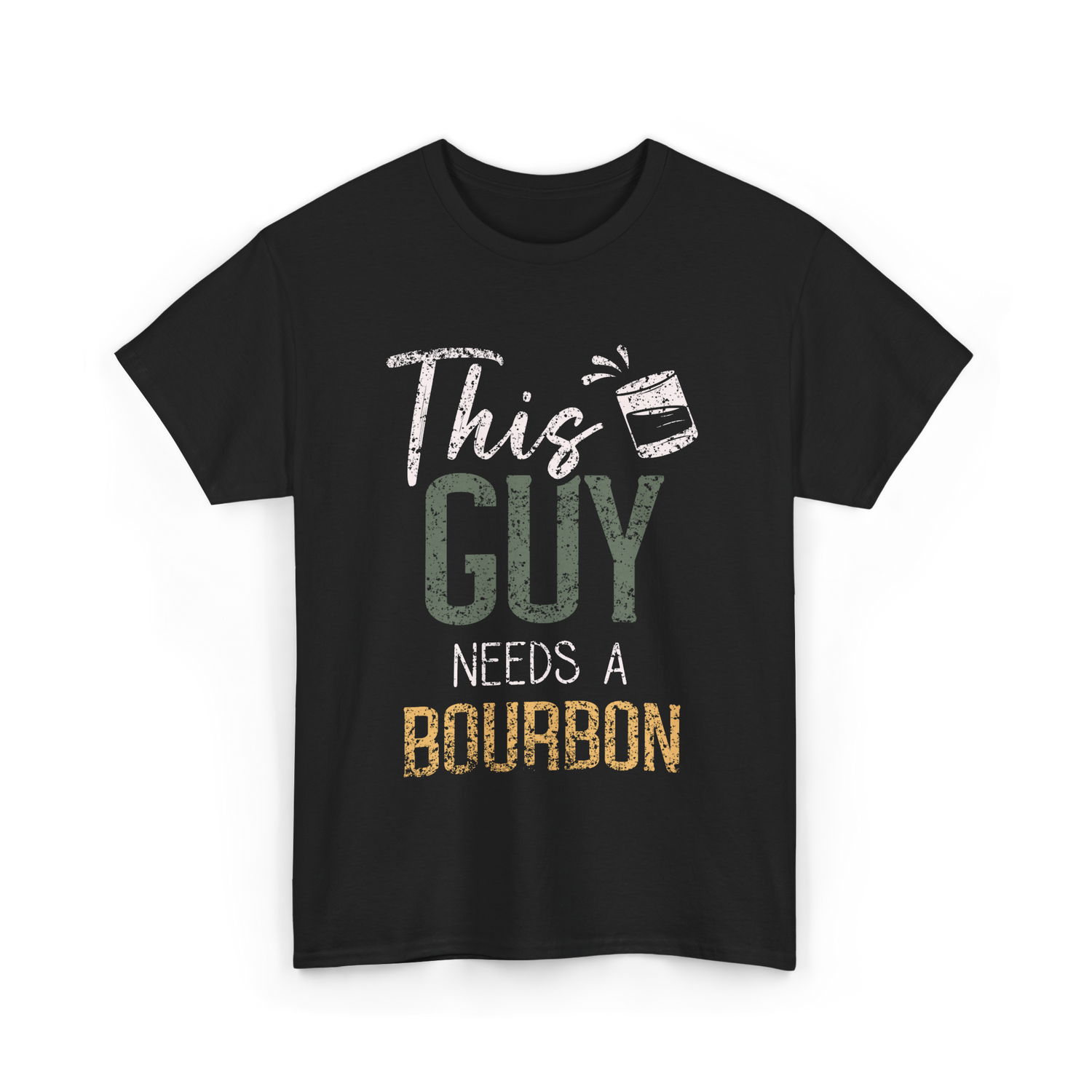 This Guy Needs Bourbon T-Shirt - Black