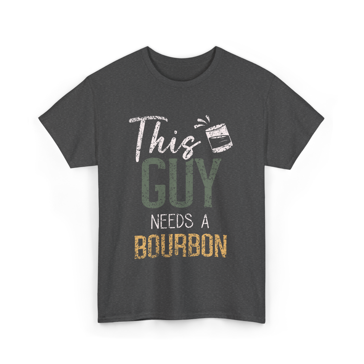 This Guy Needs Bourbon T-Shirt - Dark Heather