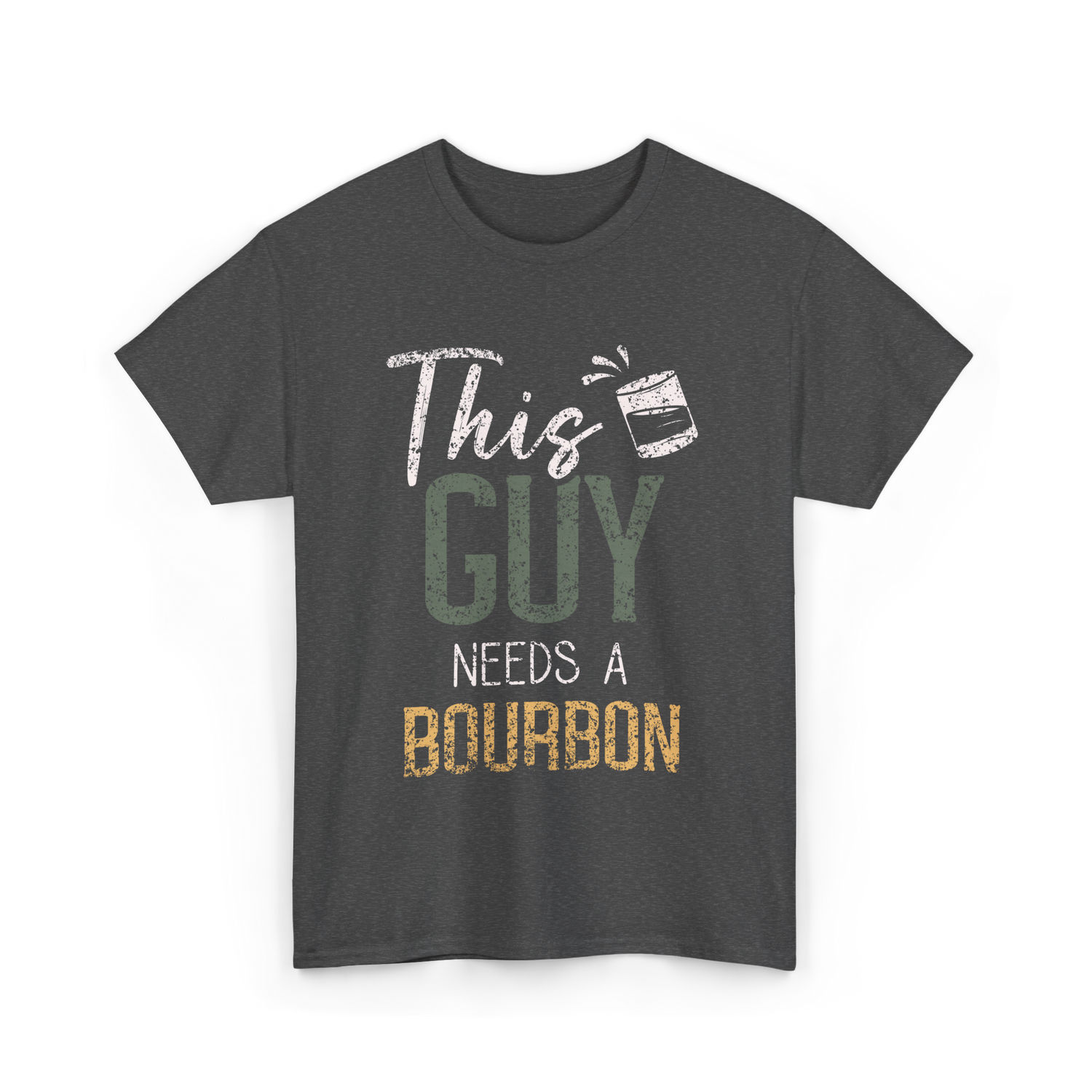 This Guy Needs Bourbon T-Shirt - Dark Heather