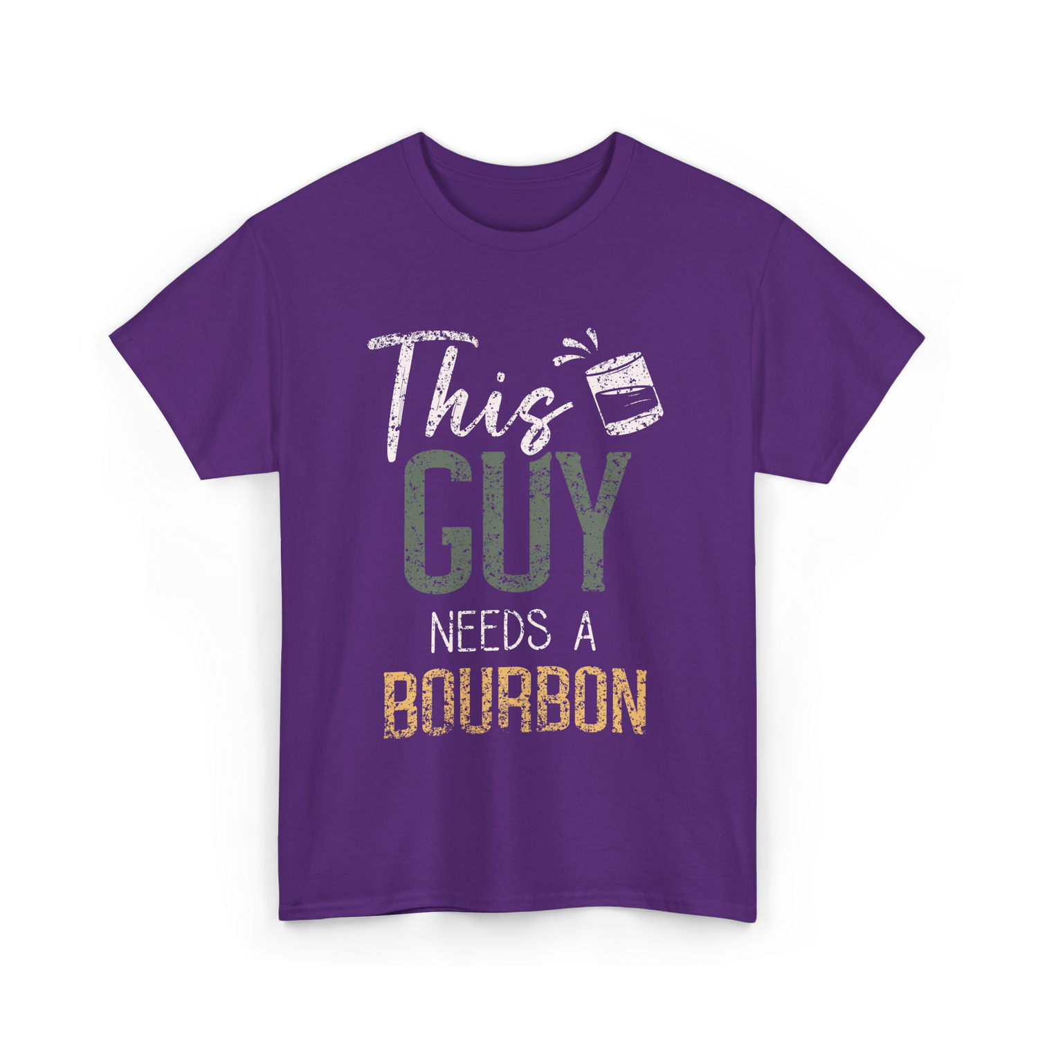 This Guy Needs Bourbon T-Shirt - Purple